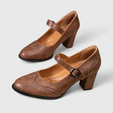 Ileana | Pantofi Mary Jane cu Toc Gros Brigitte