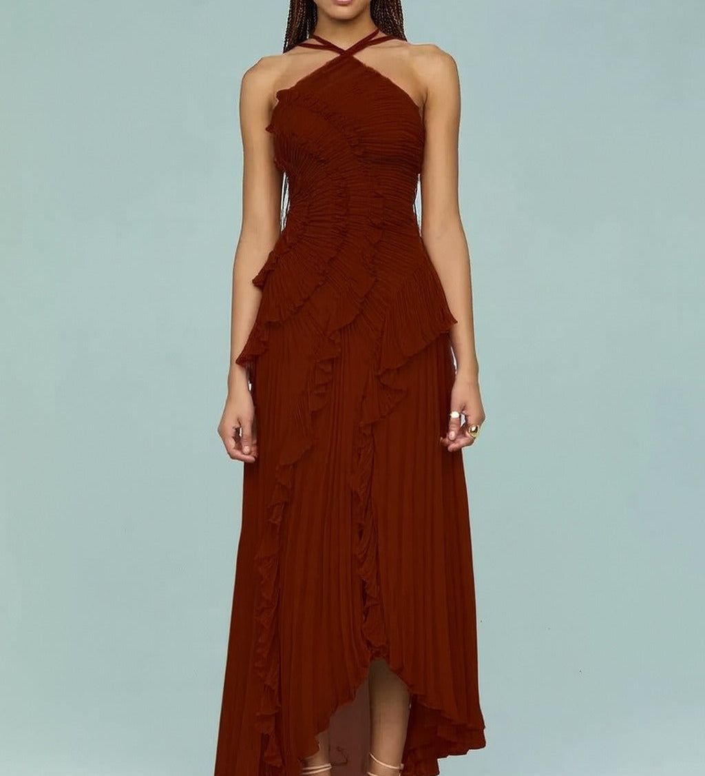 LIYANA | Rochie cu volane spiralate