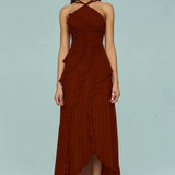 LIYANA | Rochie cu volane spiralate
