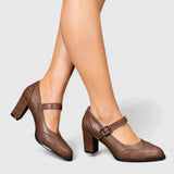 Ileana | Pantofi Mary Jane cu Toc Gros Brigitte
