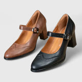 Ileana | Pantofi Mary Jane cu Toc Gros Brigitte