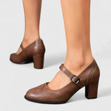 Ileana | Pantofi Mary Jane cu Toc Gros Brigitte