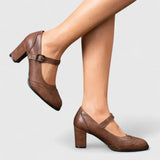 Ileana | Pantofi Mary Jane cu Toc Gros Brigitte