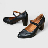 Ileana | Pantofi Mary Jane cu Toc Gros Brigitte