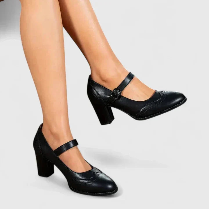 Ileana | Pantofi Mary Jane cu Toc Gros Brigitte