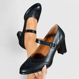 Ileana | Pantofi Mary Jane cu Toc Gros Brigitte