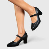 Ileana | Pantofi Mary Jane cu Toc Gros Brigitte