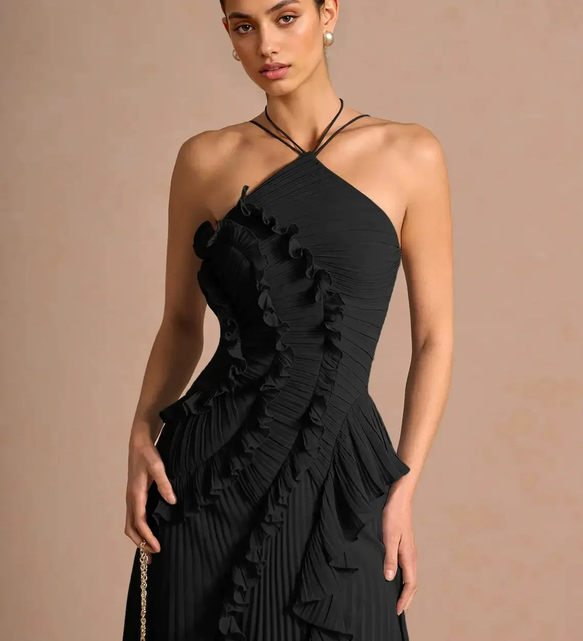 LIYANA | Rochie cu volane spiralate