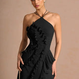 LIYANA | Rochie cu volane spiralate
