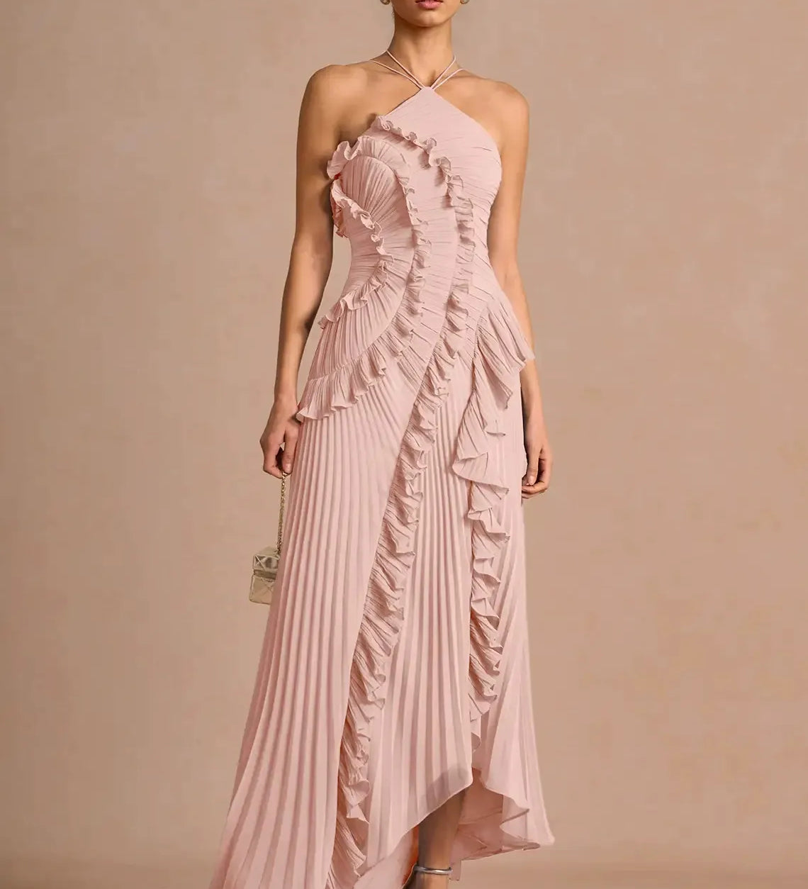 LIYANA | Rochie cu volane spiralate