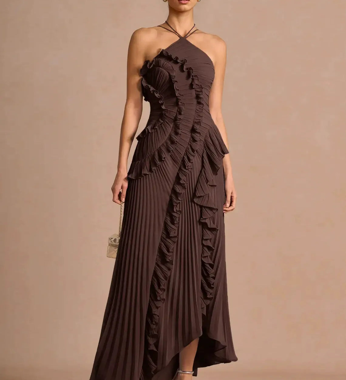 LIYANA | Rochie cu volane spiralate