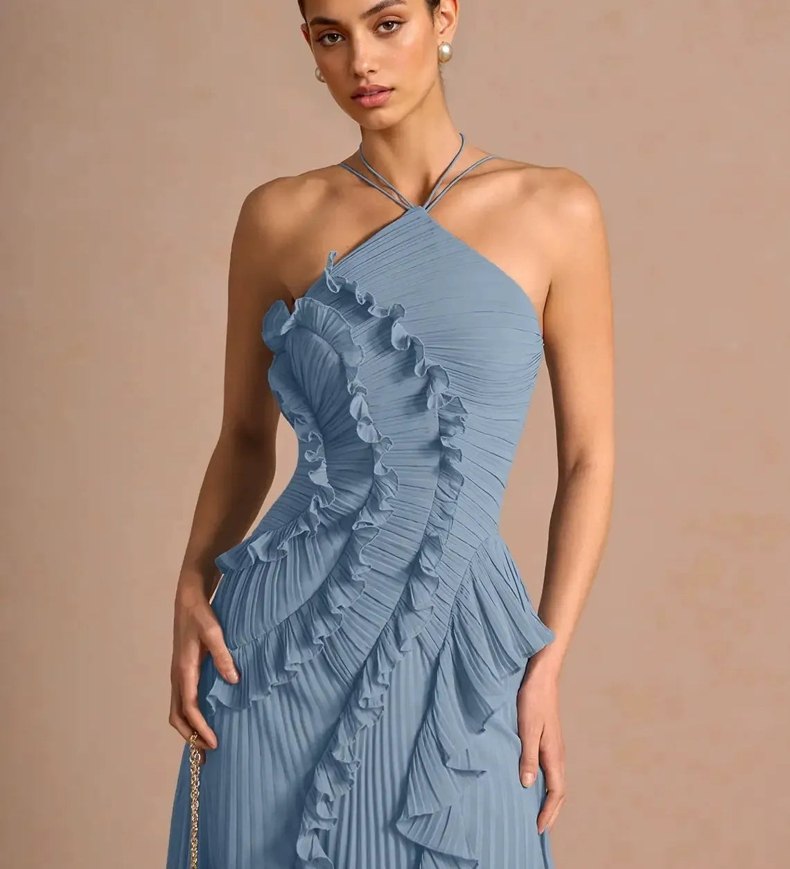 LIYANA | Rochie cu volane spiralate