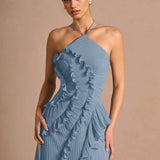LIYANA | Rochie cu volane spiralate