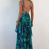 LISA | Rochie Maxi Florală cu Volane