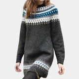 Maja | Pulover cu Model Nordic Retro