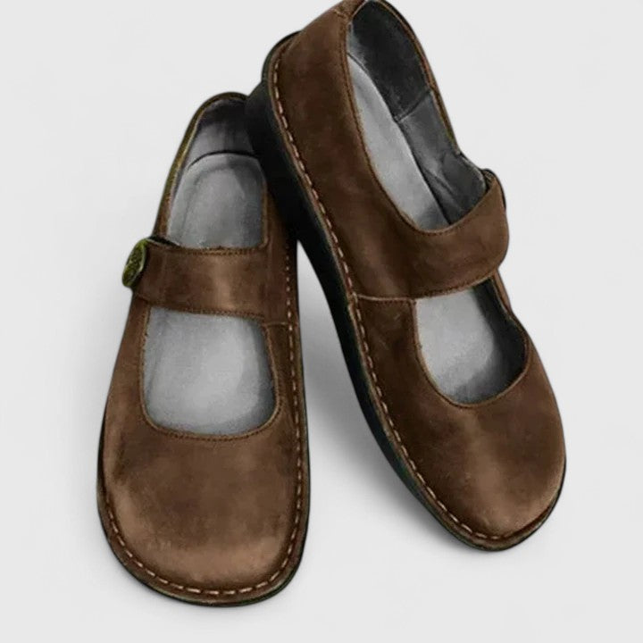 Ileana | Pantofi Mary Jane cu Aspect Patinat Monique