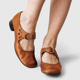 Ileana | Pantofi Mary Jane Retro cu Cataramă Rotundă Léa