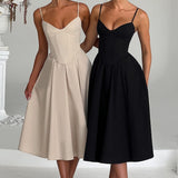 MAILEEN | Rochie Midi Elegantă în Stil Corset