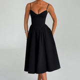 MAILEEN | Rochie Midi Elegantă în Stil Corset