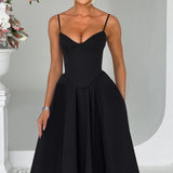 MAILEEN | Rochie Midi Elegantă în Stil Corset