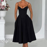 MAILEEN | Rochie Midi Elegantă în Stil Corset