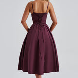 MAILEEN | Rochie Midi Elegantă în Stil Corset