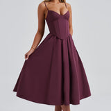MAILEEN | Rochie Midi Elegantă în Stil Corset