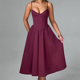 MAILEEN | Rochie Midi Elegantă în Stil Corset