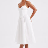 MAILEEN | Rochie Midi Elegantă în Stil Corset