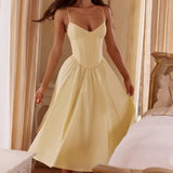 MAILEEN | Rochie Midi Elegantă în Stil Corset