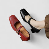 Ileana | Pantofi Mary Jane cu Toc Pătrat Catherine