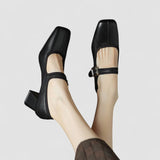 Ileana | Pantofi Mary Jane cu Toc Pătrat Catherine