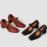 Ileana | Pantofi Mary Jane cu Toc Pătrat Catherine