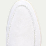 Loafer Clasic din Suede Alb Perlă