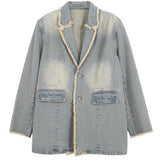 Hélène | Blazer Vintage Amplu cu Margini Nefinisate
