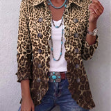 Sylviane | Jachetă Leopard cu Volane