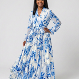 Lillian | Rochie Maxi Floral cu Mâneci Lungi