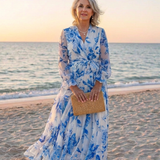Lillian | Rochie Maxi Floral cu Mâneci Lungi