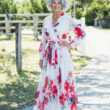 Lillian | Rochie Maxi Floral cu Mâneci Lungi