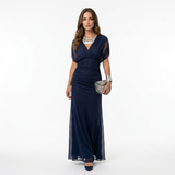 Xenia - Rochie lungă elegantă cu decolteu în V