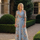 Elowen | Rochie Maxi cu Imprimeu Floral și Decupaj în V