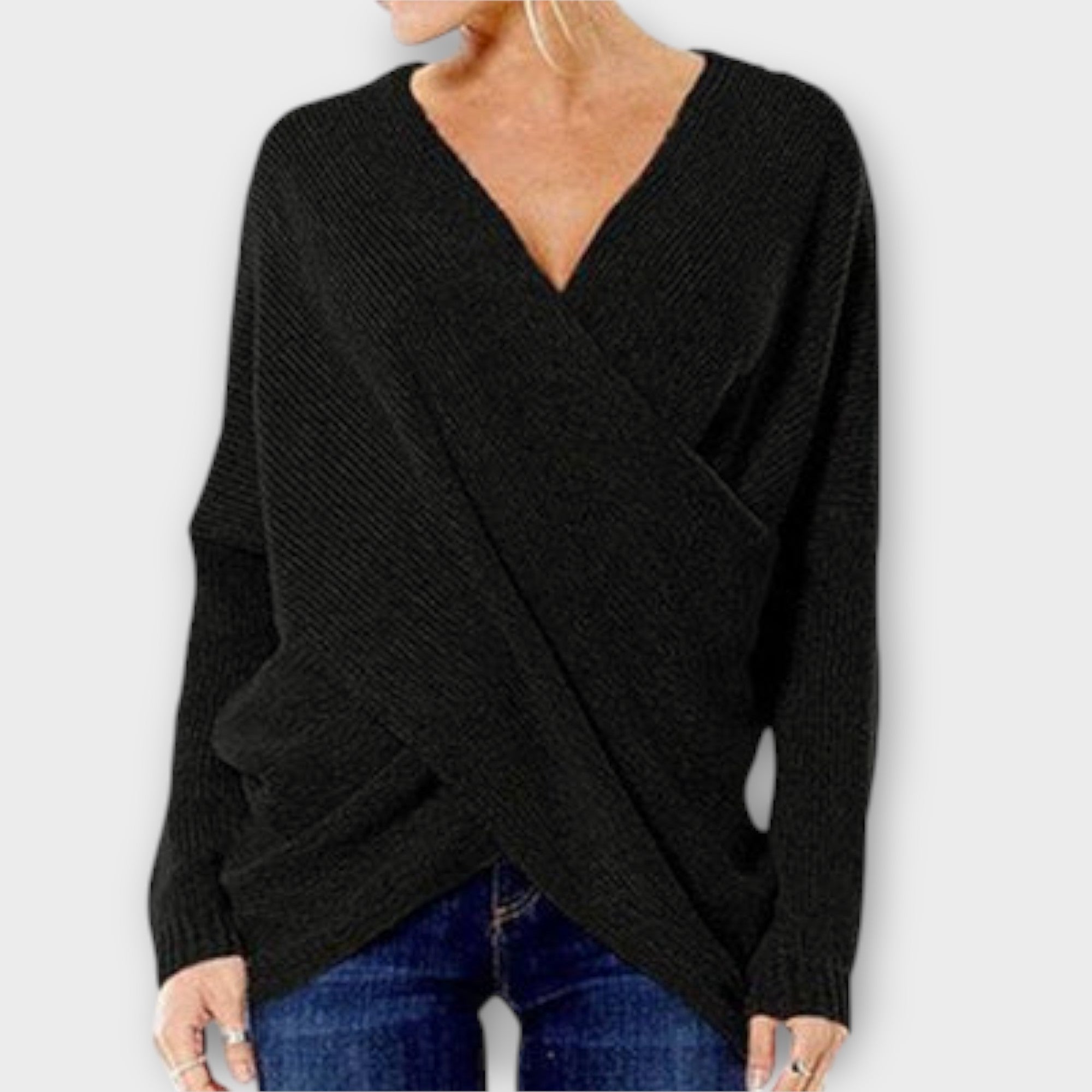 Heidi | Pulover din Tricot cu Decolteu în V