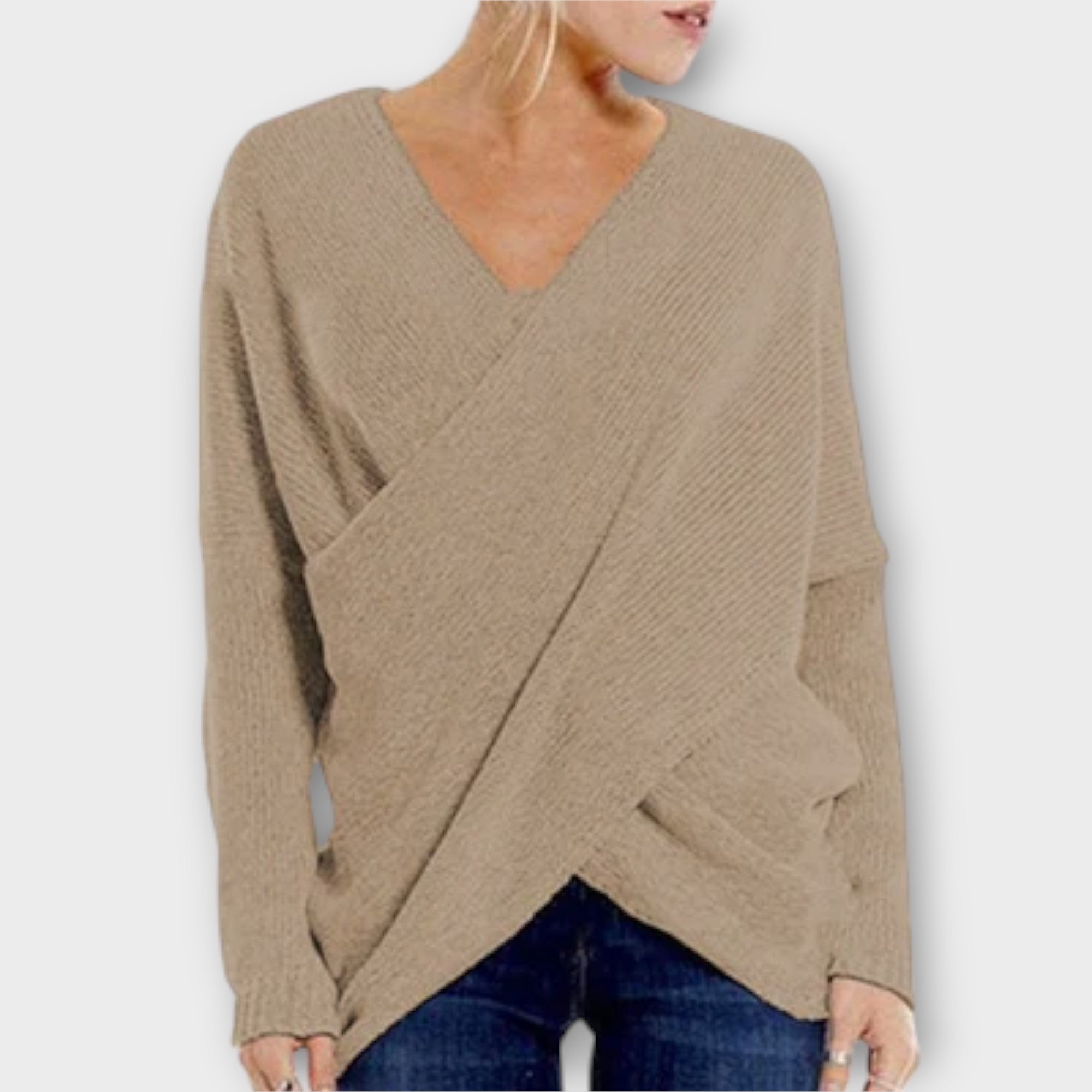 Heidi | Pulover din Tricot cu Decolteu în V